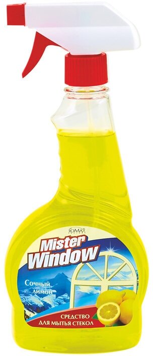 Средство для мытья стекол Mister Window сочный лимон 500мл