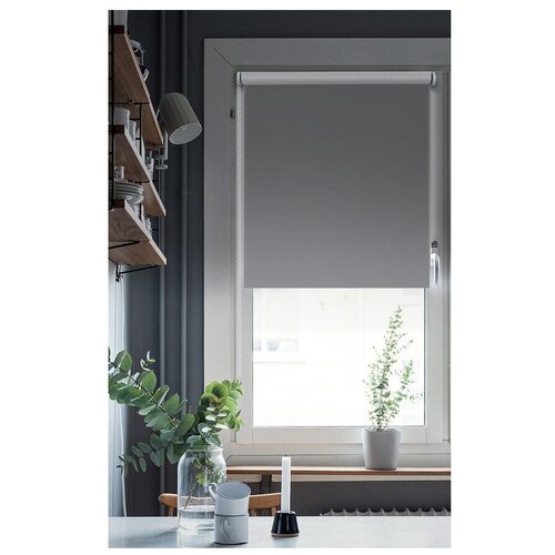 фото Рулонная штора эскар миниролло blackout lux (графит), 83х170 см