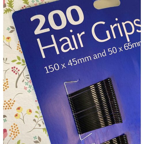 Невидимки для волос черные Hair Grips, набор 200 шт (4,5 и 6 см) невидимки aleksandra для волос 4 5 см черные 100шт