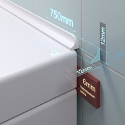 Акриловый плинтус бордюр для ванной BNV ГЛ12 75 сантиметров правая сторона, белый цвет, BNV глянцевая поверхность