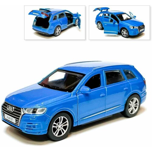 Машинка коллекционная AUDI Q7, инерционная, металлическая, голубая, Технопарк, 12 см