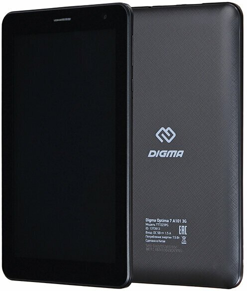 Планшет Digma Optima 7 A101 3G Black (Spreadtrum SC7731E 1.3 GHz/1024Mb/8Gb/GPS/3G/Wi-Fi/Bluetooth/Cam/7.0/1024x600/Android)