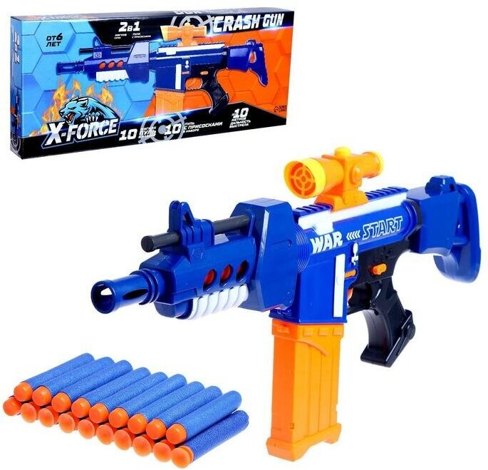 WOOW TOYS Автоматический бластер CRASH GUN, стреляет мягкими пульками