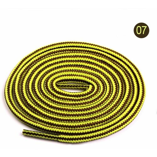 Шнурки / Street Soul / Круглые двухцветные шнурки 1200 x 4 мм / ярко-жёлтый-тёмно-коричневый