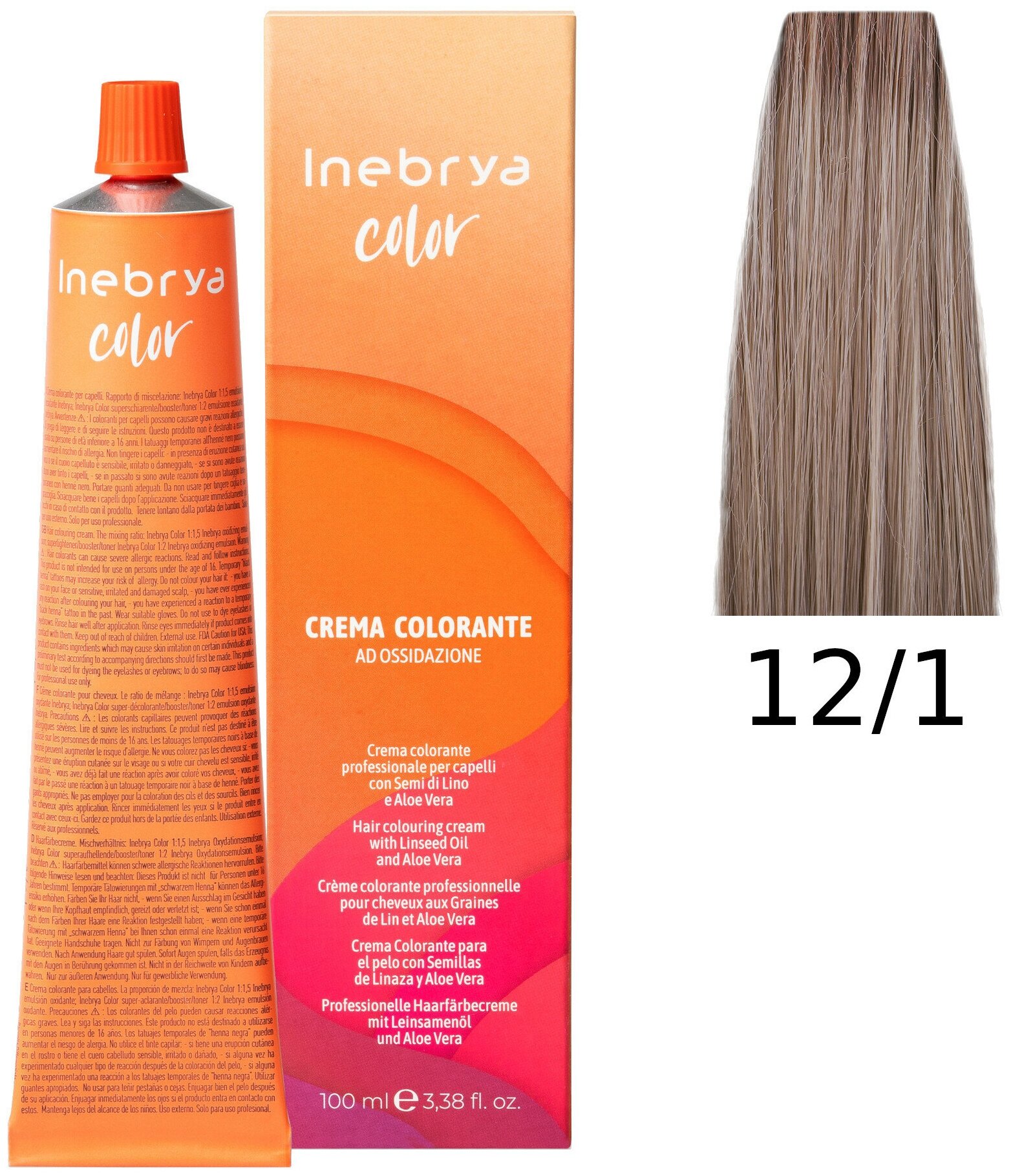 Крем-краска Inebrya Color Professional 12/1 Супер-блонд Пепельный 100 мл