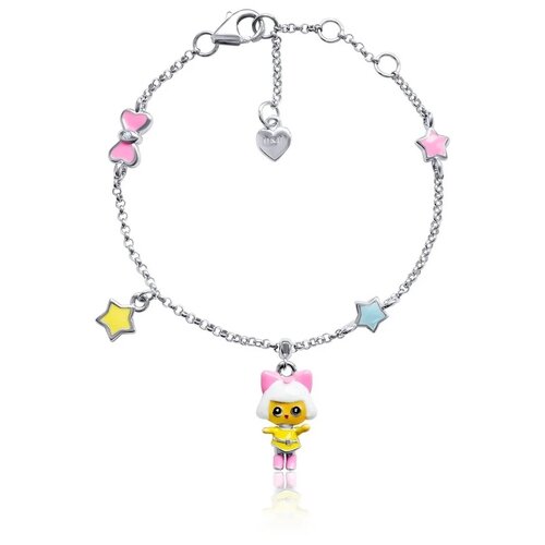 фото Uma & umi детский серебряный браслет на цепи пинки umi dolls 419564900611, 16.5 см, 4.03 г
