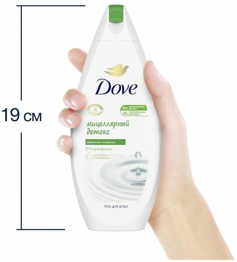 Гель для душа Dove Мицеллярный Детокс-уход 250мл Unilever - фото №6