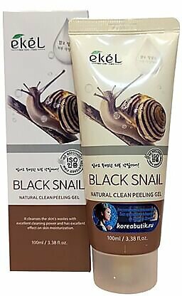 Ekel Пилинг-скатка с муцином черной улитки - Natural clean peeling gel black snail, 100мл