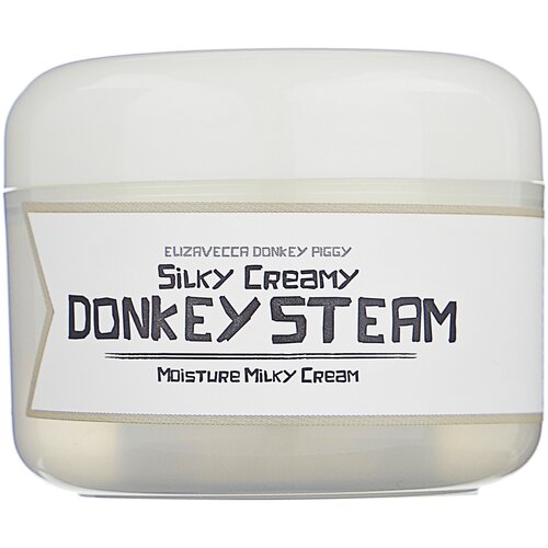 Elizavecca Крем для лица паровой на основе ослиного молока Silky Creamy Donkey Steam Moisture Cream, 100 ml.