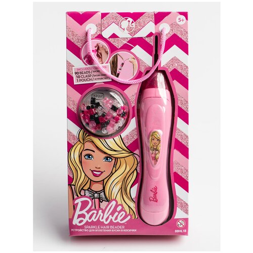 Купить BBHL1B Устройство для вплетения бусин в косички Barbie Sparkle Hair Beader механическое, без батареек, в комплекте с 100 бусинами, т.м. Barbie, Mattel
