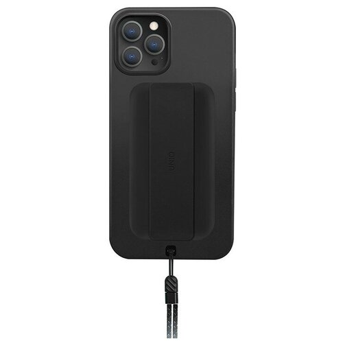 фото Чехол uniq для iphone 12/12 heldro +band anti-microbial, черный