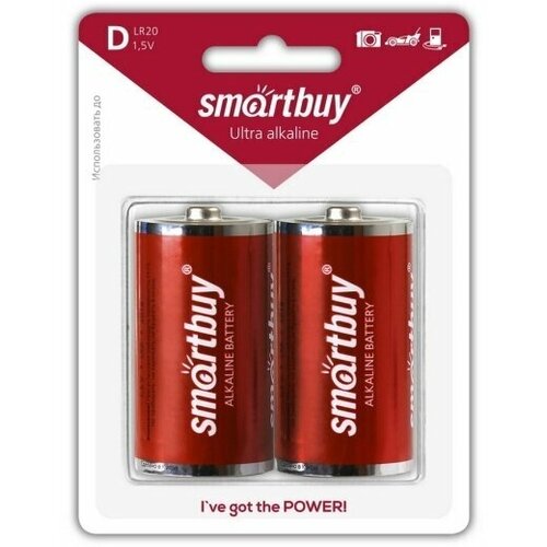 Батарейка (2шт) Smartbuy LR20 D 1,5В energizer батарейка алкалиновая mах hr20 e95 тип d 2шт