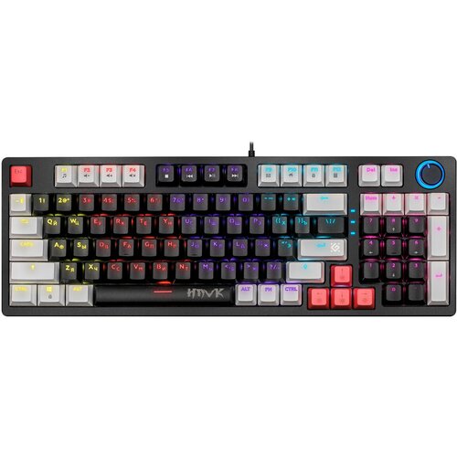 Клавиатура проводная Defender HAWK GK-418 механическая 15 м цвет чёрный белый 239600₽