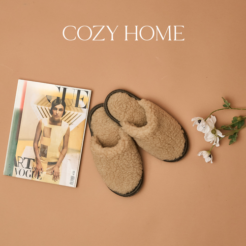 Тапочки COZY HOME, размер 40-44, бежевый