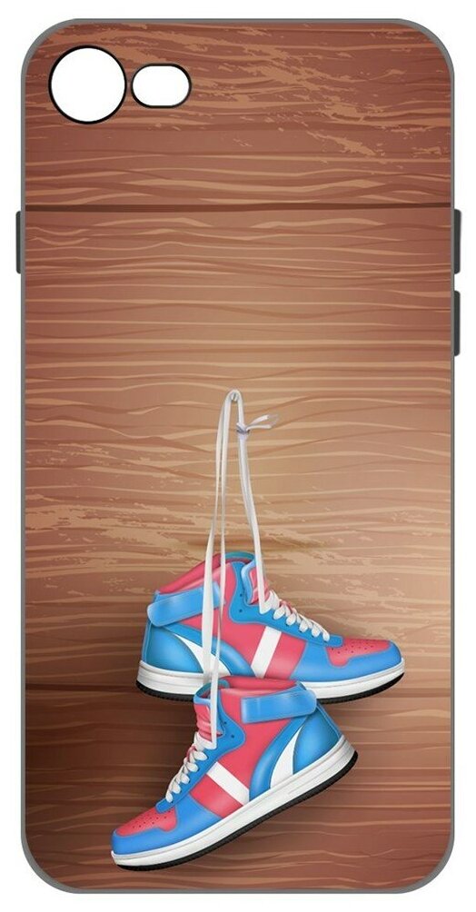 Чехол-накладка Krutoff Soft Case Кроссовки мужские На гвозде для iPhone 7/8 черный