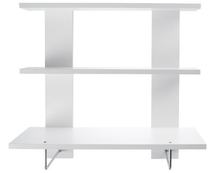 фото Полка подвесная Вега 6001 белая, 60 х 22,6 х 54,8 см, с полотенцедержателем