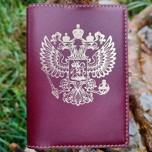 Обложка для паспорта  142516, коричневый, бордовый