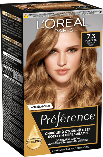 Стойкая краска для волос L'oreal Paris Preference 7.3 Марсель