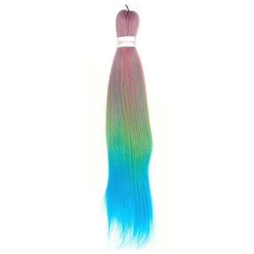 Канекалон трёхцветный 65см 90гр SIM BRAIDS гофр волос рус/голуб/молоч FR-32 QF 7437803