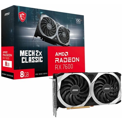 Видеокарта MSI RX7600 MECH 2X CLASSIC 8GB OC GDDR6 128-bit DPx3 HDMI 2FAN 3498000₽