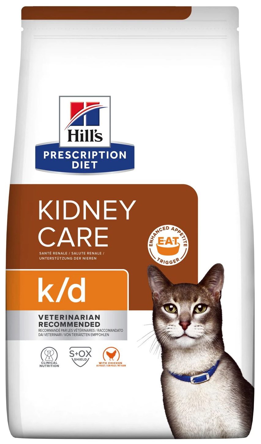 Корм для кошек сухой Хиллс Prescription Diet Kidney Care k/d для взрослых животных при заболевании почек гранулы с курицей 400г / кошачья еда для - фотография № 1
