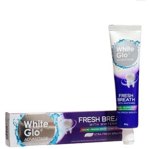 Зубная паста Свежее дыхание White Glo FRESH BREATH, с фтором, отбеливающая, 80 грамм уход за полостью рта white glo зубная паста мицеллярная отбеливающая