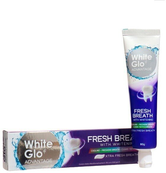 Зубная паста Свежее дыхание White Glo FRESH BREATH с фтором отбеливающая 80 грамм