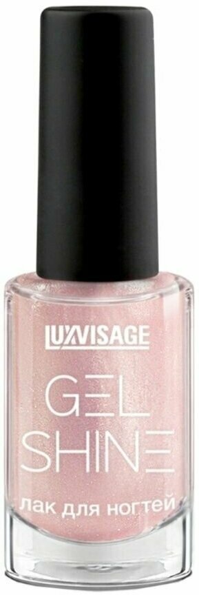 Luxvisage Лак для ногтей GEL SHINE тон 105 Светлый розовый с золотистым шиммером 9г