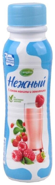 Йогурт нежный с соком малины и земляники 0,1%, 285г