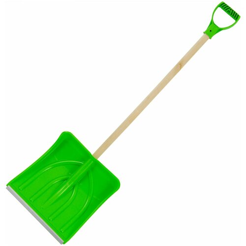 Лопата для уборки снега 38.5x38 см пластик цвет зеленый