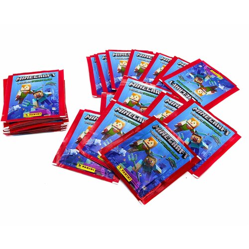 30 пакетиков наклеек Panini MINECRAFT (150 наклеек) 30 пакетиков наклеек panini uefa euro 2020 150 наклеек