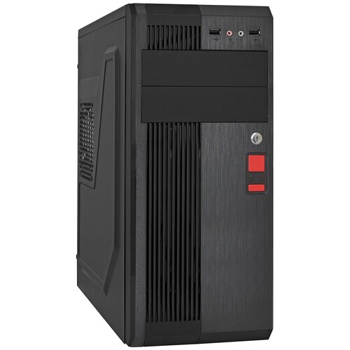 Корпус компьютерный Exegate UN-605B 350W EX283222RUS черный корпус atx exegate un 605b ex283222rus miditower un350 120mm 2 usb audio замок блокировки кнопки питания black