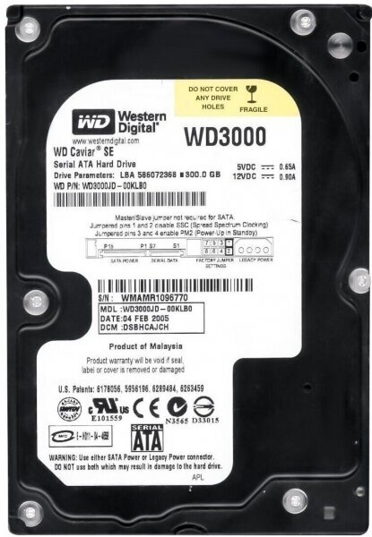 Жесткий диск Western Digital WD3000JD 300Gb SATAII 3,5" HDD