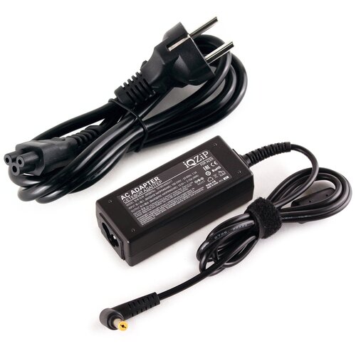 фото Блок питания (зарядка) iqzip для ноутбука acer 19v 2.15a (40w), штекер: 5.5 x 1.7 мм, (с сетевым кабелем)