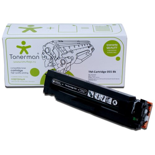 Tonerman Картридж Tonerman TM-Cartridge 055 Bk без чипа, 2300 стр, черный картридж tonerman картридж tonerman tm cartridge 055 bk без чипа 2300 стр черный