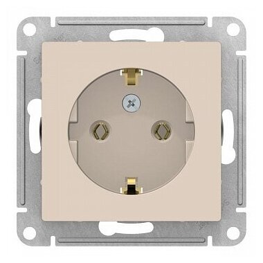 Розетка ATLASDESIGN, скрытый монтаж, с заземлением, бежевый. ATN000243 Schneider Electric (3шт.)