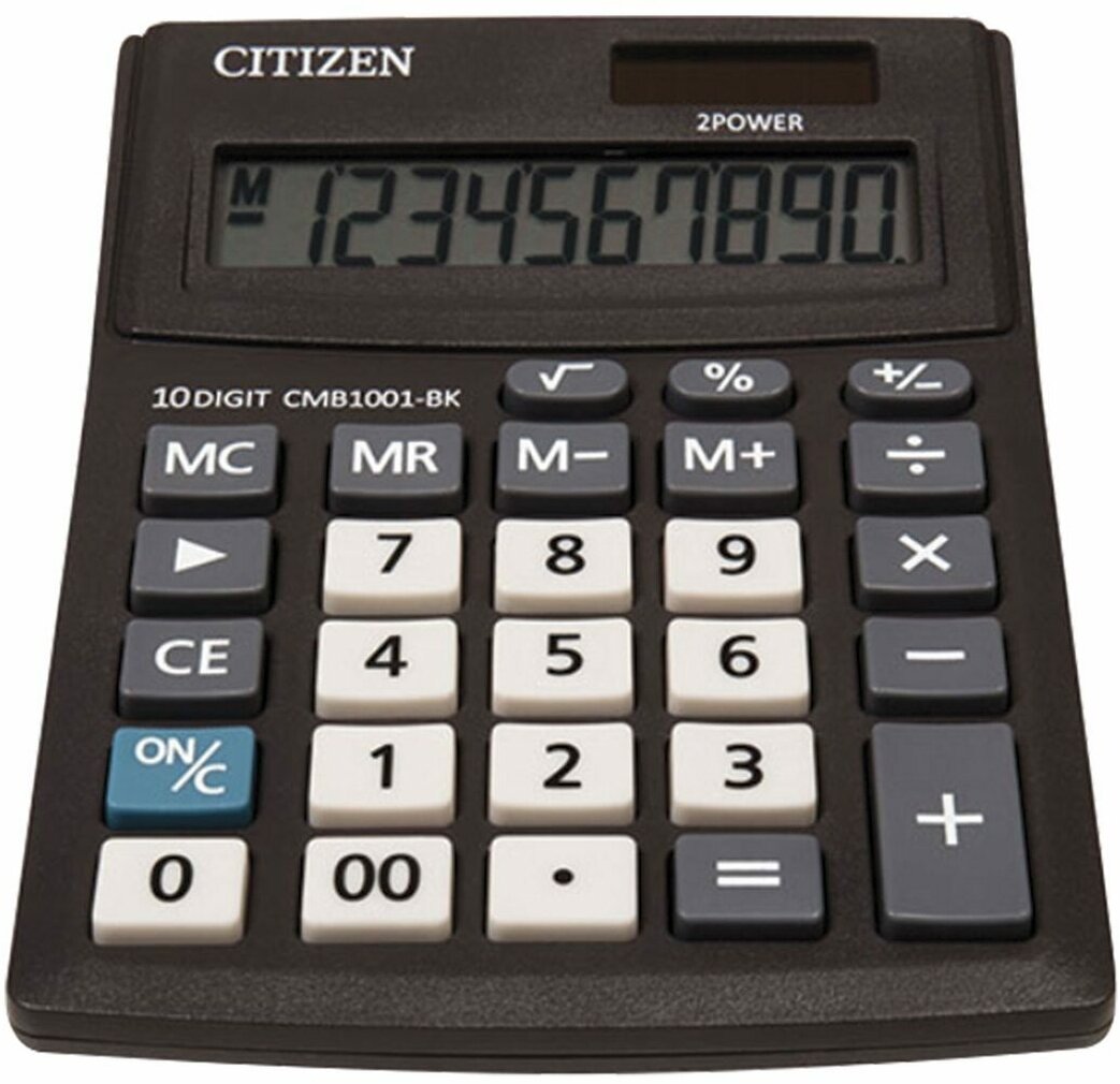 Калькулятор Citizen Business Line, настольный, 10 разрядов, двойное питание, 100x136 мм (CMB1001BK)