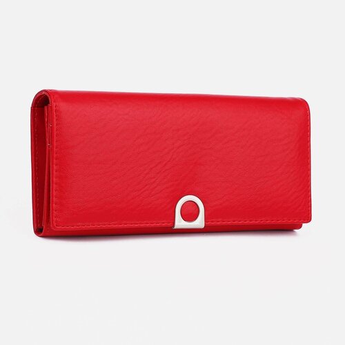 фото Кошелек жен 05-01-01, 19*3,5*9 см, 5 отд+нар.карман, д/карт, д/монет, на магнитах, красный 9542121 сима-ленд