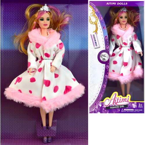 Кукла Ainimi, в шубе, руки на шарнирах, 30 см