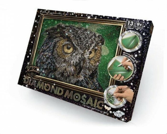 Danko Toys Набор алмазной вышивки Diamond Mosaic Сова (DM-02-01) 30х20 см