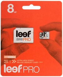 Карта памяти Leef PRO microSDHC Class 10 UHS-I U1 + SD adapter 8 GB, чтение: 45 MB/s, адаптер на SD