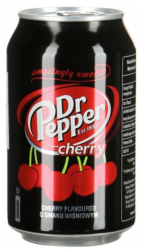 Газированный напиток Dr.Pepper Cherry / Др.Пеппер Вишня 330 мл. (Польша) - фотография № 1