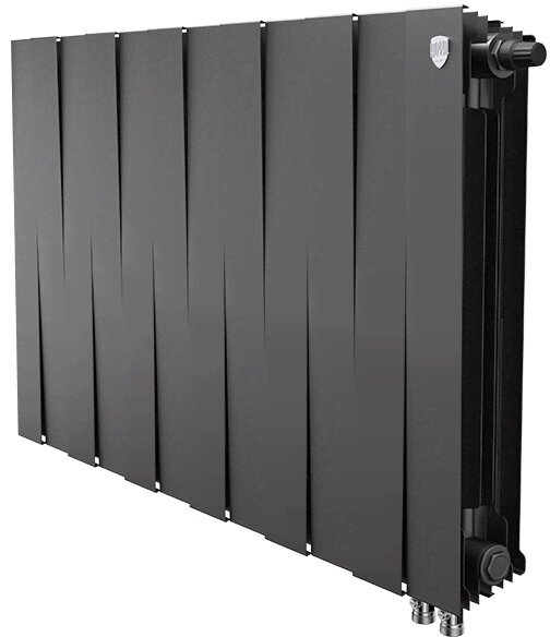 Радиатор биметаллический Royal Thermo 500/100 нижнее подключение 12 секций PianoForte Noir Sable VDR