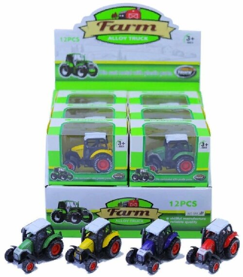 Игрушка для мальчика инерционная машинка Трактор, цвет в ассортименте, 955-181