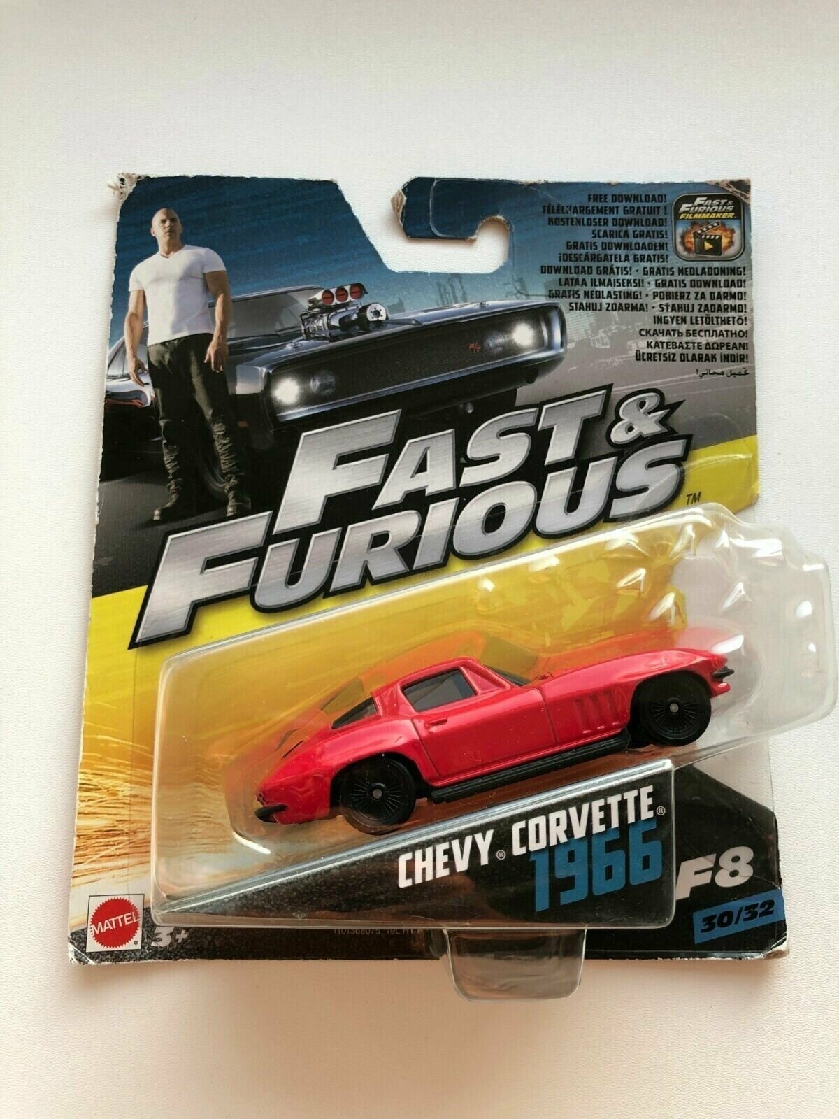 Машинка CHEVY CORVETTE 1966 Red 30/32 1:64 Fast and Furious Mattel FCN87