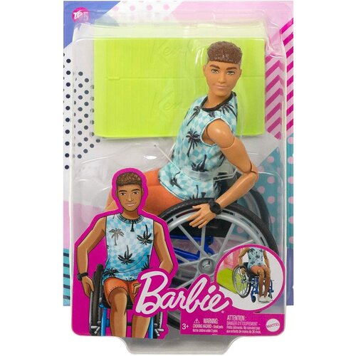 фото Кукла кен брюнет barbie в инвалидном кресле mattel