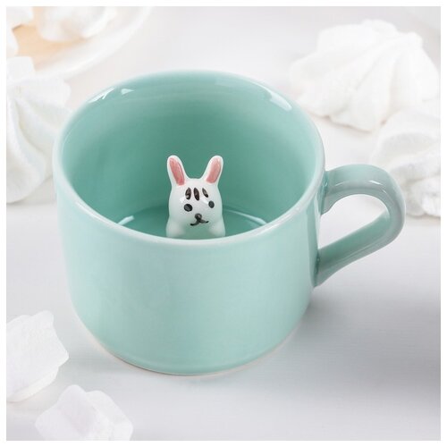 фото Кружка с фигуркой на дне «зверята. зайка», 300 мл сима-ленд