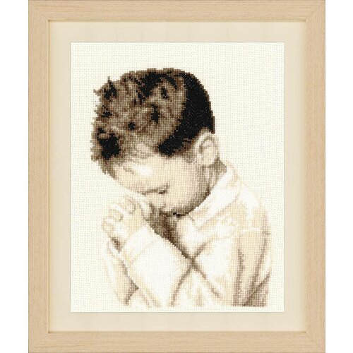 фото Lanarte pn-0162064 молящийся мальчик набор для вышивания 21 x 28 см счетный крест vervaco