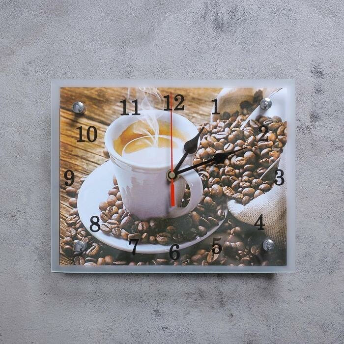 Сюжет Часы-картина настенные, серия: Кухня, "Чашка кофе", 20х25 см