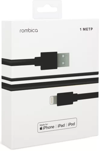Кабель Rombica MR-01 USB - Lightning MFI 1м (CB-MR01B) Black